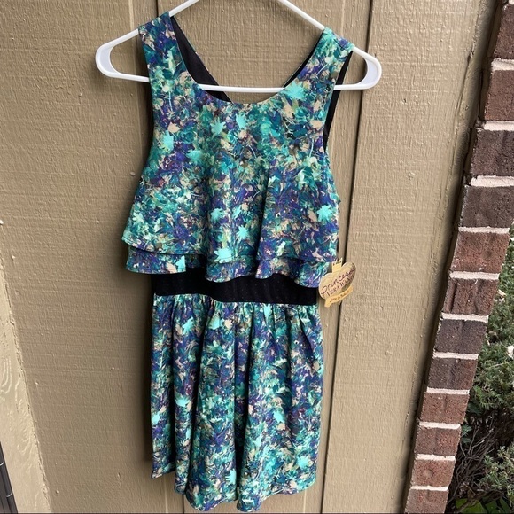 **Princess Vera Wang Teal and black mesh sleeveless dress size 5 - Picture 1 of 9